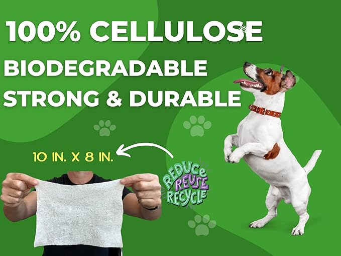 Pet Wipes for Dogs - Travel-Friendly Dog Paw Wipes - Dog Wipes Cleaning Deodorizing - Puppy Wipe Set - Scented Doggie Grooming Non-Wet Wipes - 2 x 10 Individually-Sealed Pods