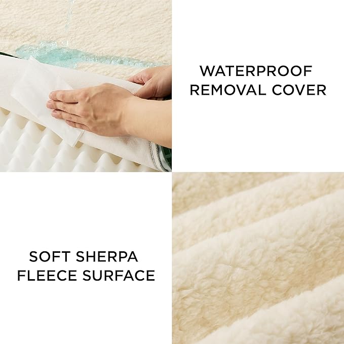Bedsure Medium Dog Bed for Medium Dogs - Christmas Dog Bed, Orthopedic Waterproof Dog Beds with Removable Washable Cover