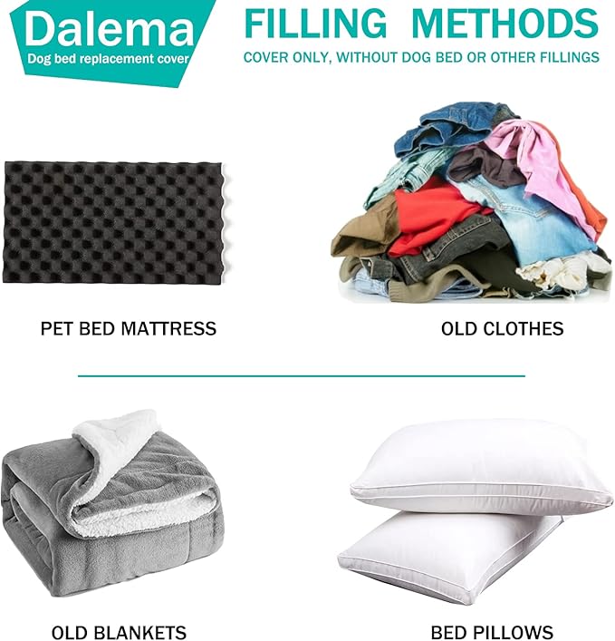 Dog Bed Cover 20Lx15Wx3H Inch.Waterproof Heavy Duty Durable Oxford Dog Bed Replacement Covers with Zipper.Washable Removable Pet Bed Mattress Protector Cover.Black,Cover Only.