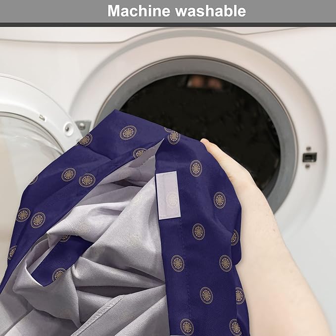 Lunarable Compass Rose Dog Crate Cover, Navigation Themed Vintage Gears Tools in Dark Tones Illustration, Easy to Use Pet Kennel Cover for Medium Large Dogs, 36 Inch, Indigo and Dark Mustard