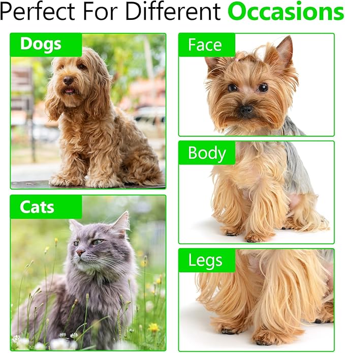 Rounded dog grooming scissors Professional - Sharp Stainless Steel Blades with Colorful Handles, Safe - Easy, Long Lasting grooming scissors for dogs at home (Curved Scissors)