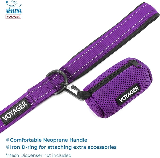 Voyager Step-in Lock Adjustable Cat Harness w. Cat Leash Combo Set with Neoprene Handle 5ft - Supports Small, Medium and Large Breed Cats by Best Pet Supplies - Purple/Black Trim, XXS