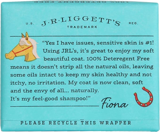 J·R·LIGGETT'S Horse Mane and Tail Shampoo Bar Great for Sensitive Skin | Relieves Dry, Itchy Skin | Hypoallergenic Formula, Biodegradable | 100% Detergent-Free, Ecologically Correct, Non-GMO, 3.5 oz.