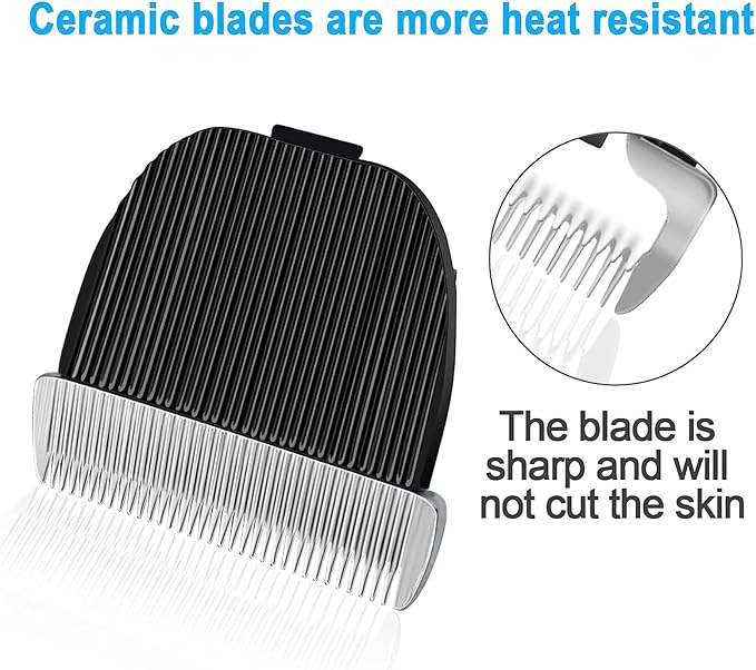 Replacement Blade Set Compatible with oneisall Low Noise Dog Clippers,Cut Length to 0.5MM/3MM/6mm,3 Count