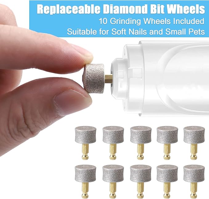 Dog & Cat Pets Nail Clippers Trimmers, Free Nail File and Professional Spare Grinding Head for Dog Electric Claw Nail Grooming Tool (10PCS)