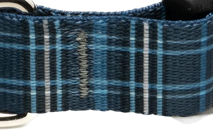 Country Brook Petz - Deluxe Navy Plaid Dog Collar - Made in The U.S.A. - Plaid and Argyle Collection Featuring Charming Designs (1 Inch, Extra Large)