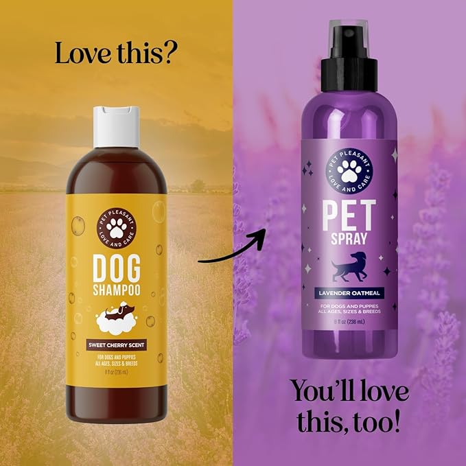 Soothing Oatmeal Shampoo for Dogs - Cleansing and Moisturizing Aloe & Oatmeal Dog Shampoo for Smelly Dogs of all Ages & Breeds - Gentle Sulfate and Paraben Free Dog Wash Made in USA (Sweet Cherry)