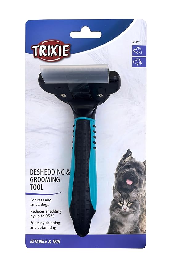 TRIXIE Pet Deshedding and Grooming Tool for Cats and Small Dogs, 2.75" x 5.5" (7x15cm)