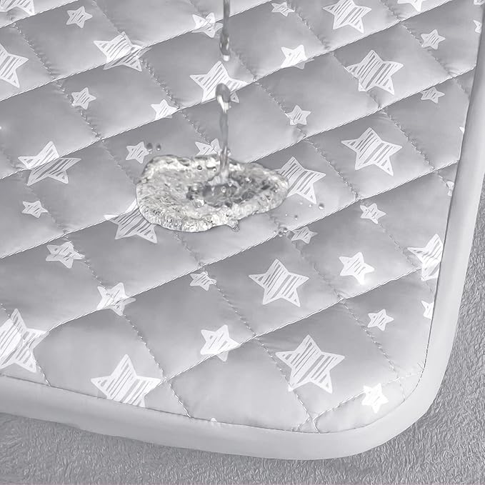 Dog Bed Covers Replacement Washable Pet Hair Easy to Remove, Waterproof Dog Bed Covers Noiseless Quilted, Pet Bed Cover Lovely Grey Star Print, Puppy Bed Cover 35x44 Inches, for Dog/Cat, Cover Only