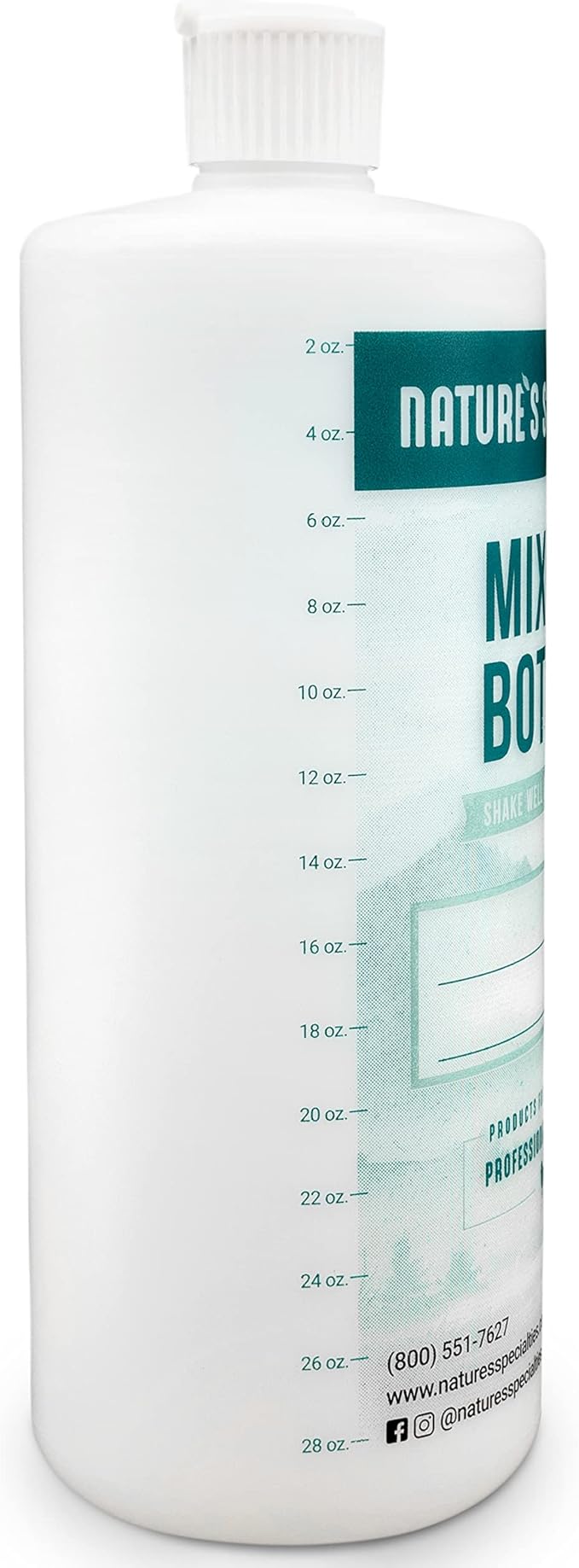 Nature's Specialties Mixing Bottle for Concentrated Dog Shampoo, Natural Choice for Professional Pet Groomers, Easy to Read Measurements, Made in USA, 32oz