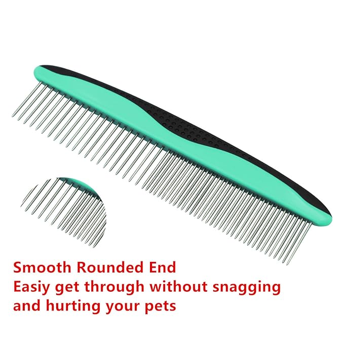Dog Cat Pet Comb for Removing Tangles and Knots,for Removing Matted Fur,Stainless Steel Teeth Camb for Dogs & Cats,Pet Hair Comb for Home Grooming Kit,Best For Poodles, Goldendoodles
