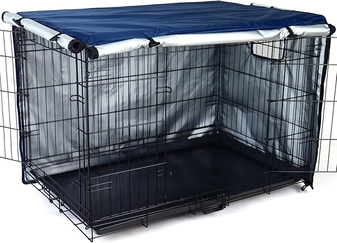 kefit Dog Crate Cover 24 inch, Kennel Cover for Dog Cage, Navy Blue