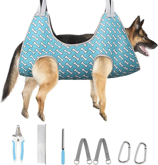 Supet XL Dog Grooming Hammock, Relaxation Pet Grooming Hammock Restraint Dog & Small Animal Leashes Sling for Grooming Helper for Nail Trimming Clipping