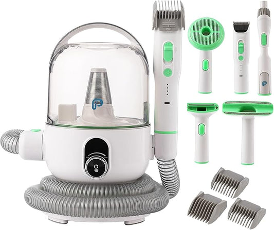 PioneerWorks Pet Grooming Vaccum, 13400Pa Pet Grooming Kit for Dogs at Home, Low Noise Pet Hair Vacuum Cleaners for Home Pets, with 5 Dog Grooming Tools for Dogs, 2L Dust Cup