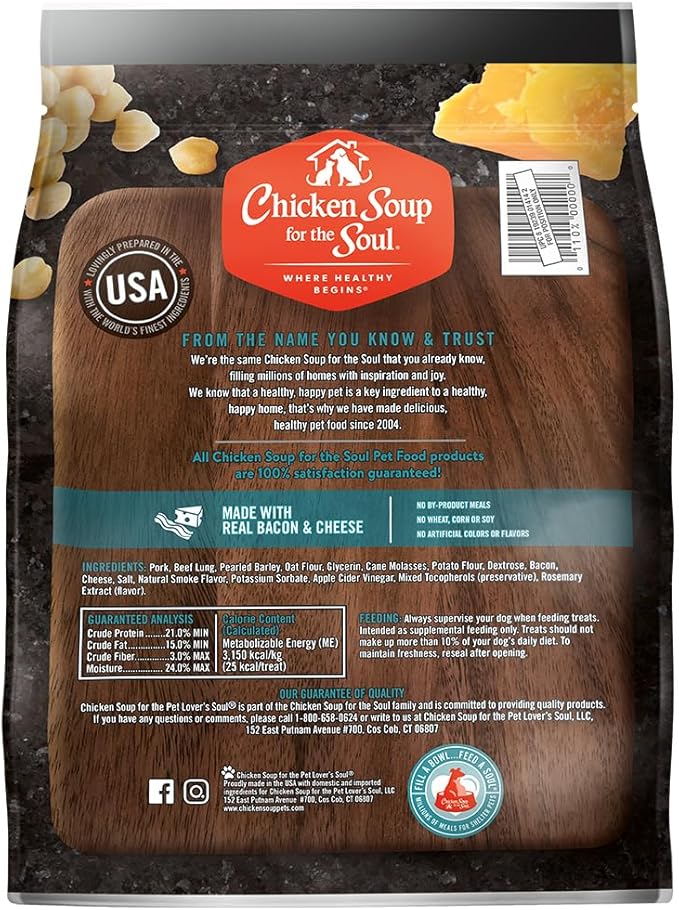 Chicken Soup for The Soul Savory Sticks Dog Treats, Bacon & Cheese, 32 Ounce Bag | Soy, Corn & Wheat Free, No Artificial Flavors or Preservatives