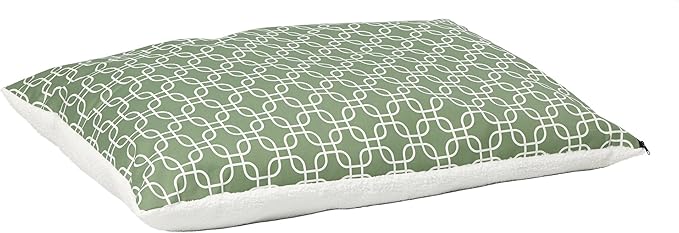 Midwest Homes for Pets Over-Stuffed Dog Bed feat, Medium, 27 x 36, Medium Dog Breed, Green Geometric Pattern