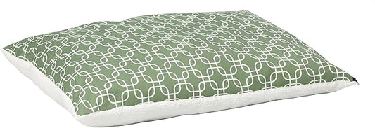 Midwest Homes for Pets Over-Stuffed Dog Bed feat, Medium, 27 x 36, Medium Dog Breed, Green Geometric Pattern