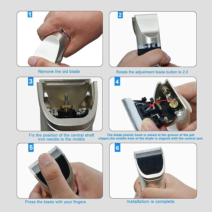 Replacement Blade Set Compatible with oneisall Low Noise Dog Clippers,Cut Length to 0.5MM/3MM/6mm,3 Count