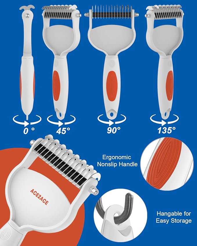 Dog Slicker Brush with Undercoat Rake for Cats, Grooming for Pets, Dogs, Cats