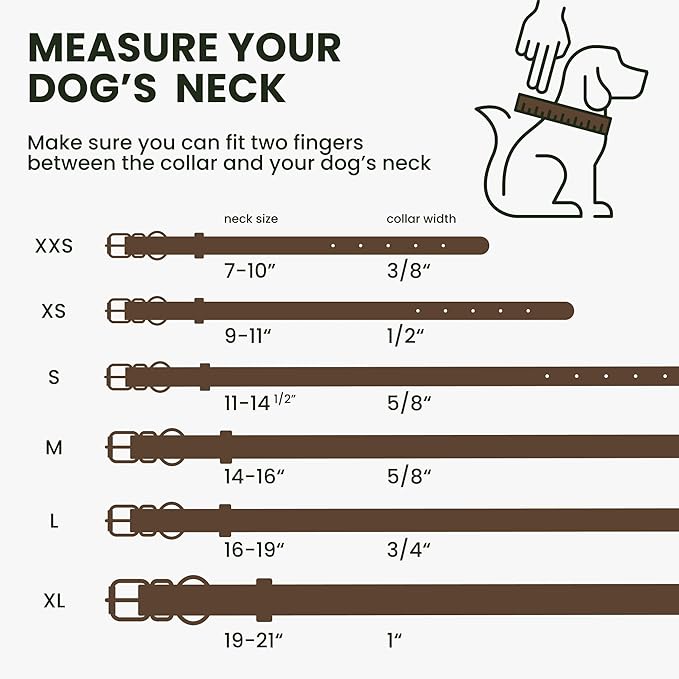 BRONZEDOG Rolled Leather Dog Collar with QR ID Tag Adjustable Soft Round Collars for Small Medium Large Dogs Puppy Cat (7" - 10" Neck Size, Brown)