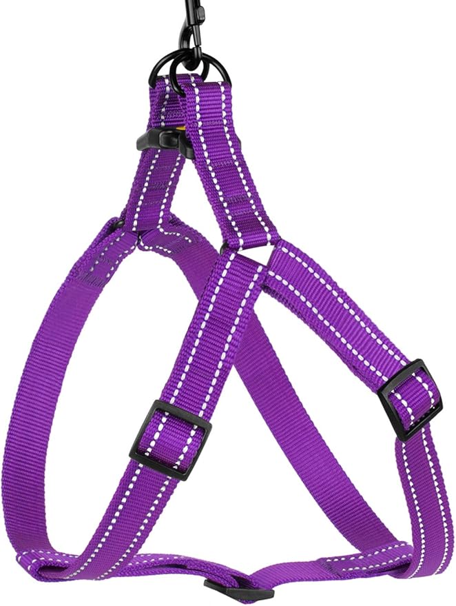 CollarDirect Reflective Dog Harness Step in Small Medium Large for Outdoor Walking, Comfort Adjustable Harnesses for Dogs Puppy Pink Black Red Purple Mint Green Orange Blue (Small, Purple)