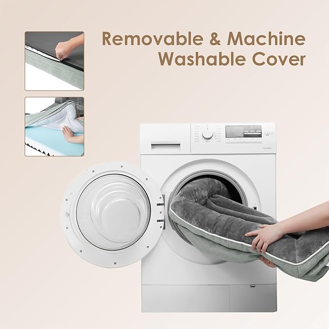 EHEYCIGA Orthopedic Dog Beds for Extra Large Dogs, Waterproof Memory Foam XL Dog Bed with Sides, Non-Slip Bottom and Egg-Crate Foam Big Dog Couch Bed with Washable Removable Cover, Greyish Green