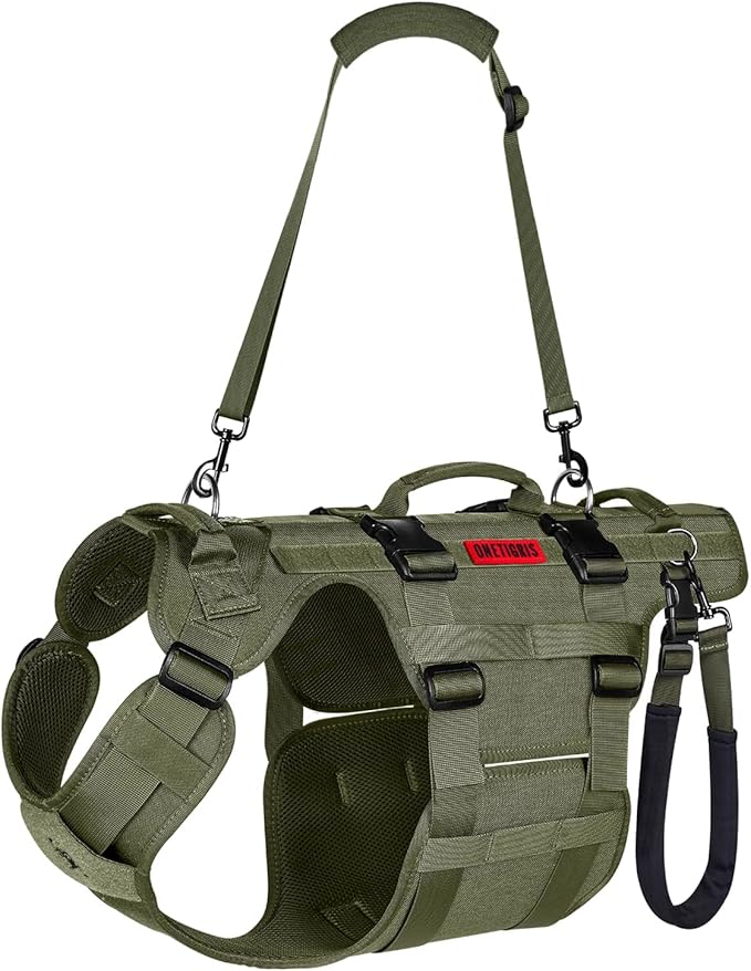 OneTigris Dog Lift Harness for Large Dogs, Dog Hip Support Brace, Full Body Dog Lifter with Handles Invictus Multifunctional Mobility Assistance Vest for Back Legs (Green, Small)