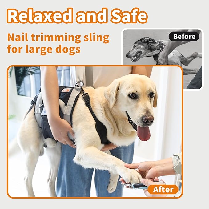 Dog Lift Harness for Large Dogs,Full Body Dog Sling Carrier with Handle,for Up Stair/Back Legs Support/Dogs Joint Injuries/Arthritis