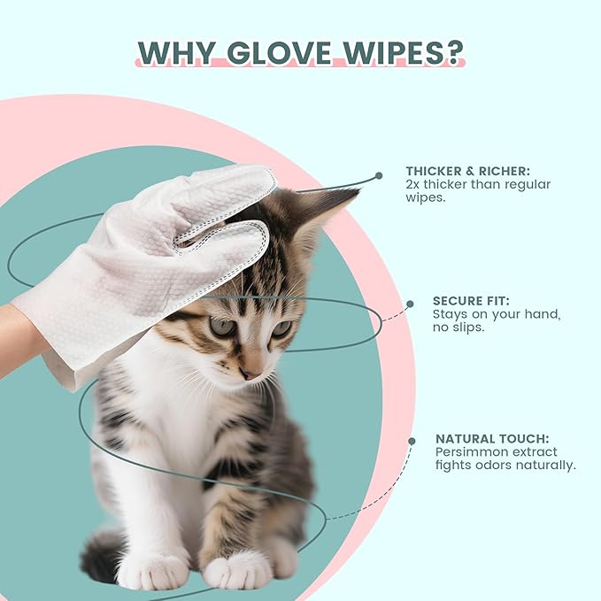 100 Pet Glove Wipes for Paws and Butt Large Puppy Wipes for Dogs Face and Body Dog Wipes Cleaning Deodorizing Cat Wipes Cleaning Fur and Butt Doggie Wipes Doggy Wipes Bum Dog Ear Wipes
