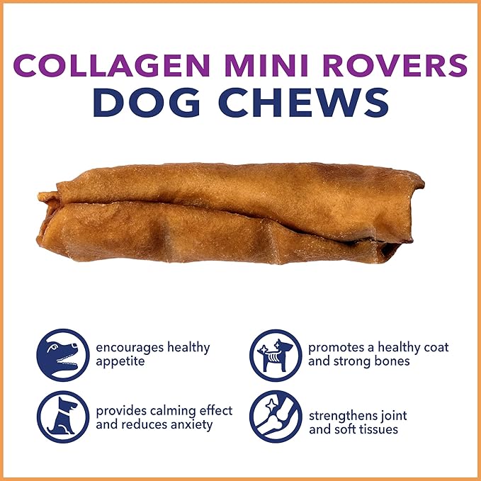 Pet Factory CareChewz Collagen Mini Rovers Dog Chew Treats - Chicken Flavor, 8 oz