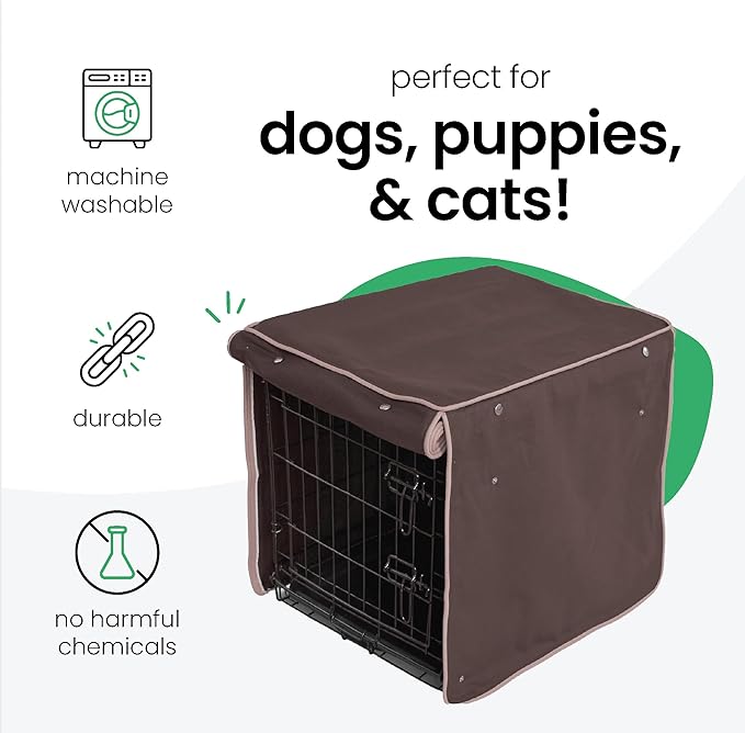 Molly Mutt Landslide Dog Crate Cover, 100% Cotton Canvas Cover with 2 Roll-Up Panels, Ideal for Dog or Cat Crate, Durable, Washable, and Free of Harmful Chemicals, 36" x 24" x 27"