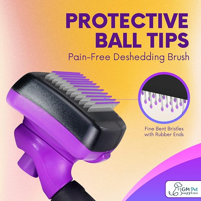 GM Pets™ Self Cleaning Grooming Brush | This is The Best Dog and Cat Brush for Shedding and Grooming | Our Pet Brushes Are Suitable for All Hair Lengths (Sensitive Skin Small)