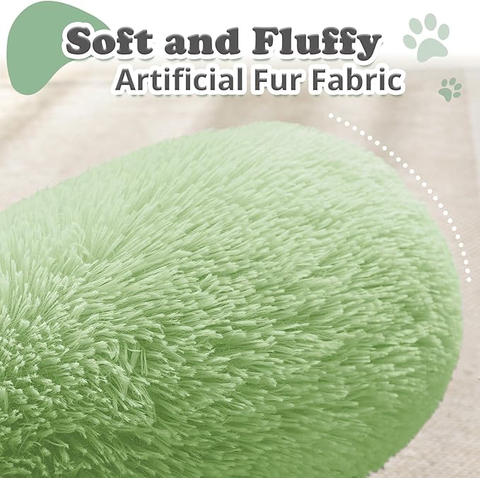 JOLLYVOGUE Dog Beds, Calming Small Dog Bed, Anti-Anxiety Dog Bed for Small Dogs, Fluffy Donut Dog Bed, Cozy Dog Cat Cushion Bed for Small Medium Dogs (24")