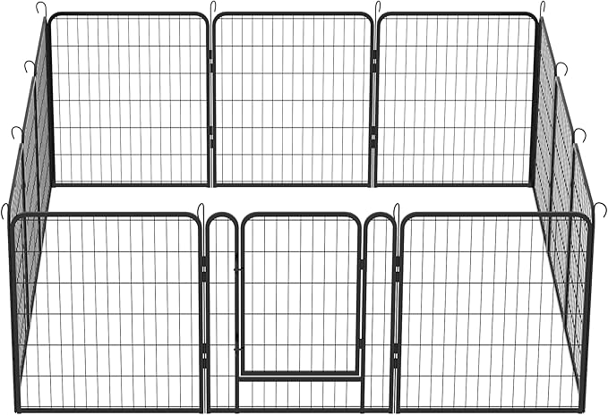 KEIKI 16 Panels 31.7" H Heavy Duty Metal Playpen with Door for Dog Fence,Pet Exercise Pen Versatile Shape for Outdoor Indoor
