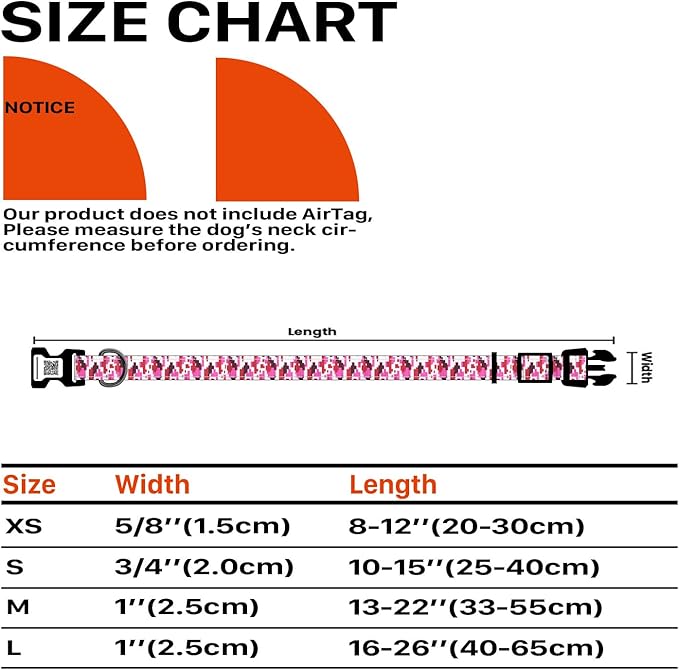 Reflective Dog Collars for Medium Dogs Soft Nylon Camo Rose Red Sized S