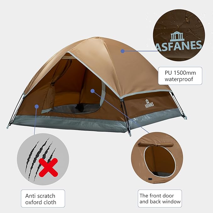Outdoor Waterproof Pet Camping Tent, Cave Bed for Indoor Cats and Small Dogs, Portable Cat House Dog House, 39.3x39.3x23.6'', Brown, L.