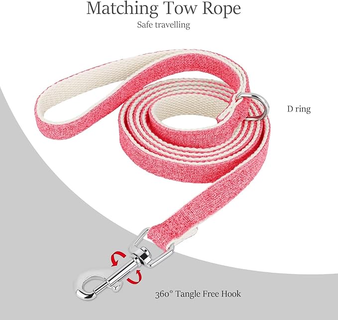 Beirui Small Dog Harness and Leash Set, Soft Lightweight Puppy Harness, Adjustable Bow Tie Puppy Harness for Small Dogs (Pink, XS)