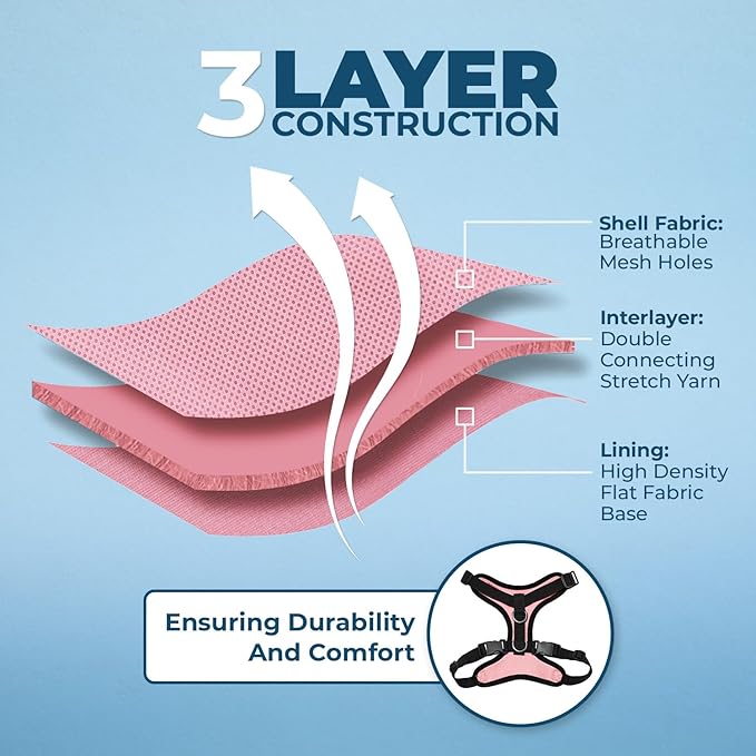 Voyager Step-in Lock Dog Harness w Reflective Dog Leash Combo Set with Neoprene Handle 5ft - Supports Small, Medium and Large Breed Puppies/Cats by Best Pet Supplies - Pink/Black Trim, XL