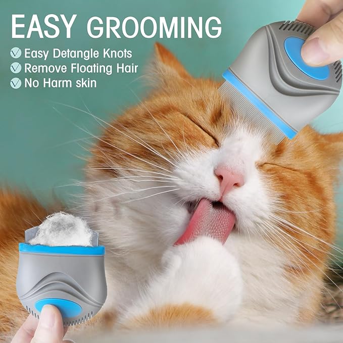 Face Comb for Dogs,Pet Grooming Combs with Rounded FineTeeth,Stainless Steel Tear Stain Remover for Dogs Cats,Lightweight & Portable Pet Grooming Brush Suitable for All Furry Pets