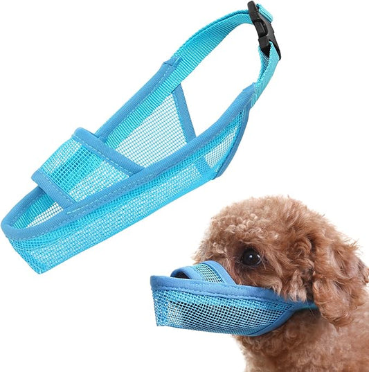 Crazy Felix Nylon Dog Muzzle for Small Medium Large Dogs, Air Mesh Breathable and Drinkable Pet Muzzle for Anti-Biting Anti-Barking Licking (XXXS, Blue)