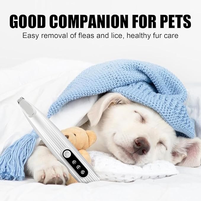 Upgraded Pet Micro Precision Trimmer, New Rechargeable Low Noise Wireless Dog Paw Trimmer, Trimmer with LED Light for Paw Hair, Ears, Face, HIPS & Eyes Grooming Instruments for Cats & Dogs