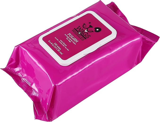 Wags & Wiggles Polish Multipurpose Wipes for Dogs Clean & Condition Your Dog's Coat Without A Bath Fresh Very Berry Scent Your Dog Will Love, FF12824PCS12 (Pack of 12, 1200 Count Total)