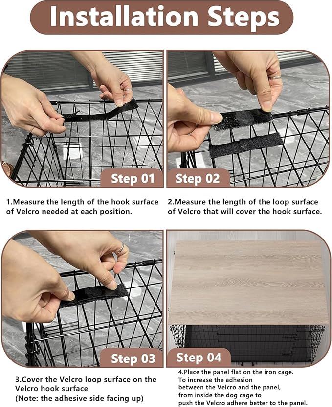 Piskyet Dog Crate Topper Wood Countertop for 48 42 36 30 24 inch Dog Cage, Dog Crate Cover,Dog Kennel Topper(Crate Not Include) (Original Wooden Color, for 42 Inch Crate)