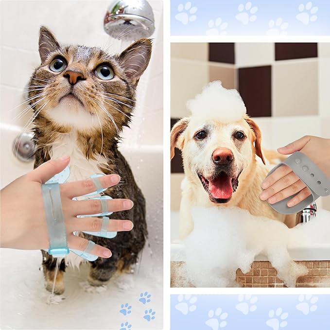 Yaomiao 9 Pcs Pet Grooming Kit - Self Cleaning Slicker Brush, Shedding Comb, Nail Clippers, File, Scissors with Adjustable Strap for Dogs and Cats