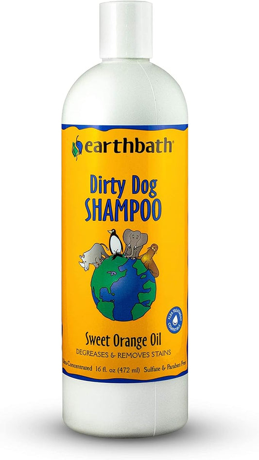 earthbath, Sweet Orange Dirty Dog Shampoo - Cruelty Free Dog Shampoo and Conditioner, Made in USA, Gentle Dog Wash, Best Puppy Shampoo & Puppy Supplies - 16 Oz (1 Pack)