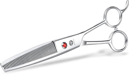 Purple Dragon 6.5" 46 Tooth Professional Pet Grooming Scissors - Dog Thinning/Blending Shears - Animal Hair Trimmer for Pet Groomer or Family DIY