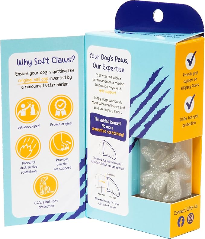 Canine Soft Claws Nail Caps, XX-Large, Silver