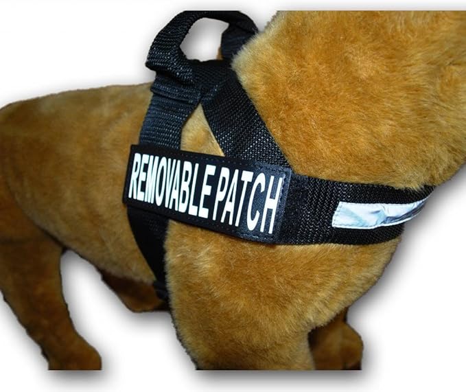 Blind Dog Nylon Strap Service Dog Harness No Pull Guide Assistance Comes with 2 Reflective Blind Dog Removable Patches. Please Measure Your Dog Before Ordering.