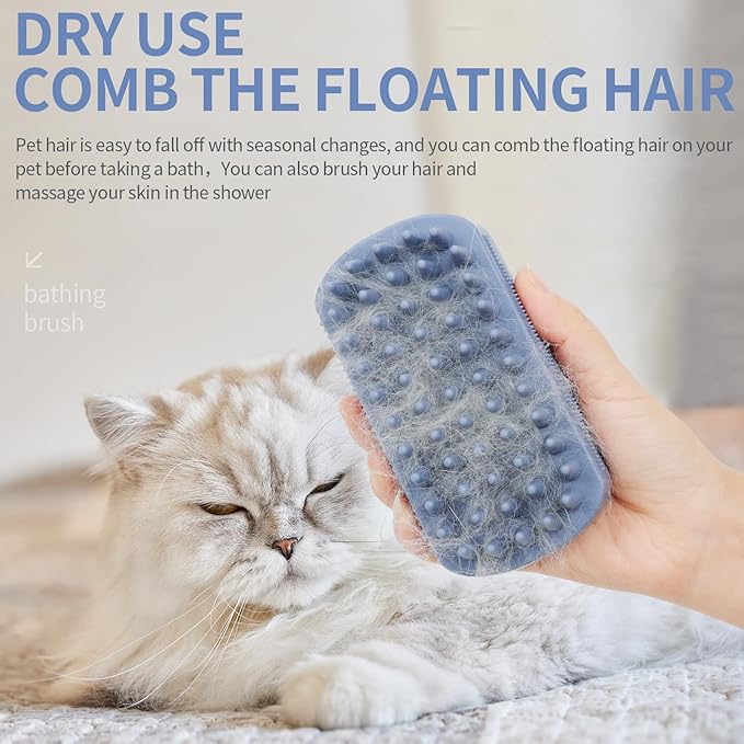 Dog Grooming Brush Pet Shampoo Bath Rubber Bristles Soothing Massage Curry Comb for Doggy Long & Short Hair Dog Scrubber Professional Quality Dog Wash Brush
