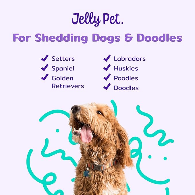 Jelly Pet Pivoting Slicker Brush, Brush Head Moves, Soft Pin Slicker, Protects Skin, Prevents Irritation, Effortless Brushing of Shedding Dogs, Detangles and Desheds